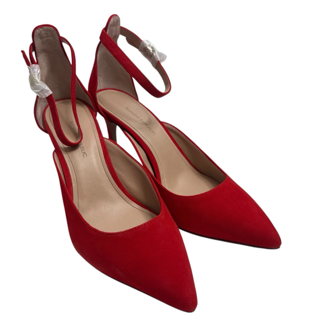 BANANA Size 9 Red Ankle Strap Suede NWT SHOE