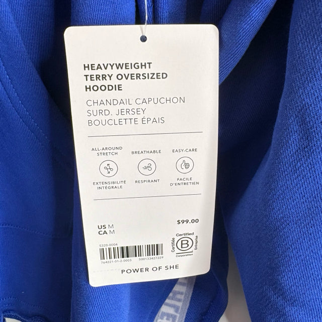 ATHLETA Size X-LARGE Royal Long Sleeve Hoodie NWT TOP