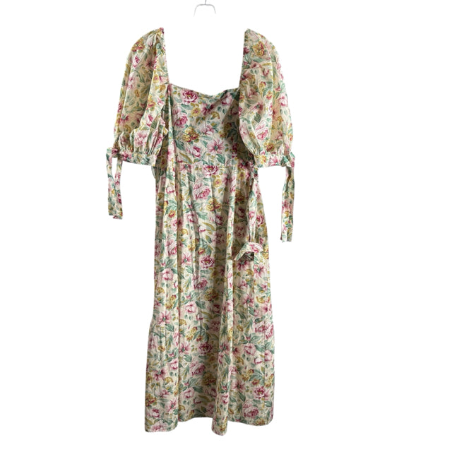 ASOS Size 10 Cream/Pastel Floral Puff Sleeve NWT DRESS