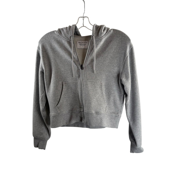 ATHLETA Size SMALL Gray Long Sleeve Hoodie TOP