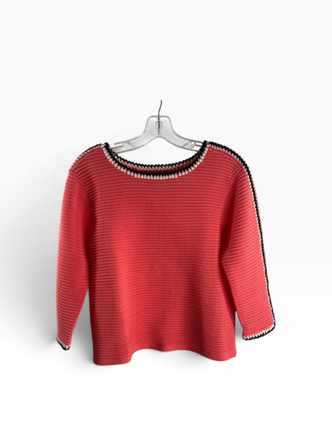 NIC & ZOE Size X-SMALL Coral Long Sleeve SWEATER
