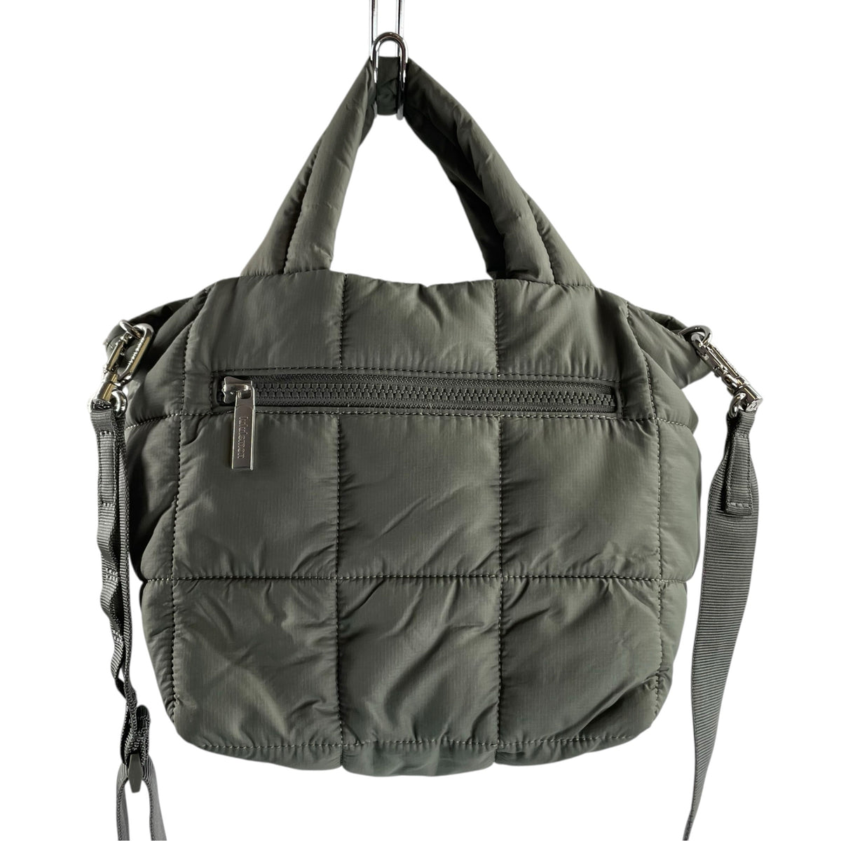 LULULEMON Gray Quilted Polyester Double Handle PURSE