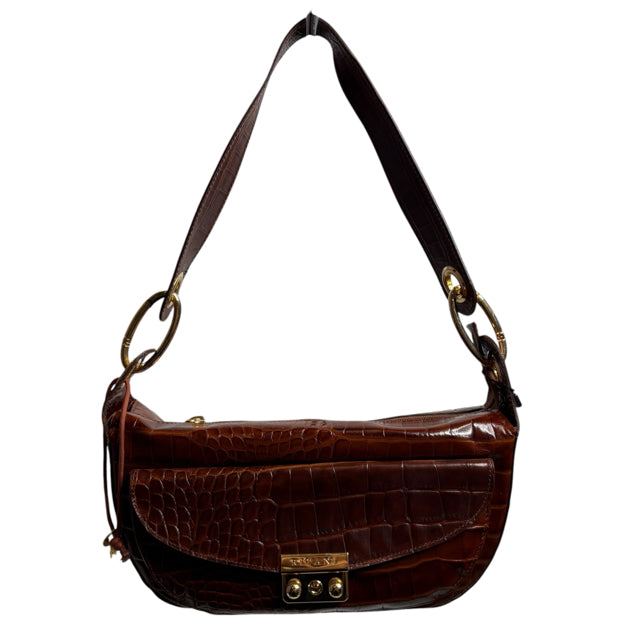 RIPANI Brown Croc Look Leather NWT PURSE