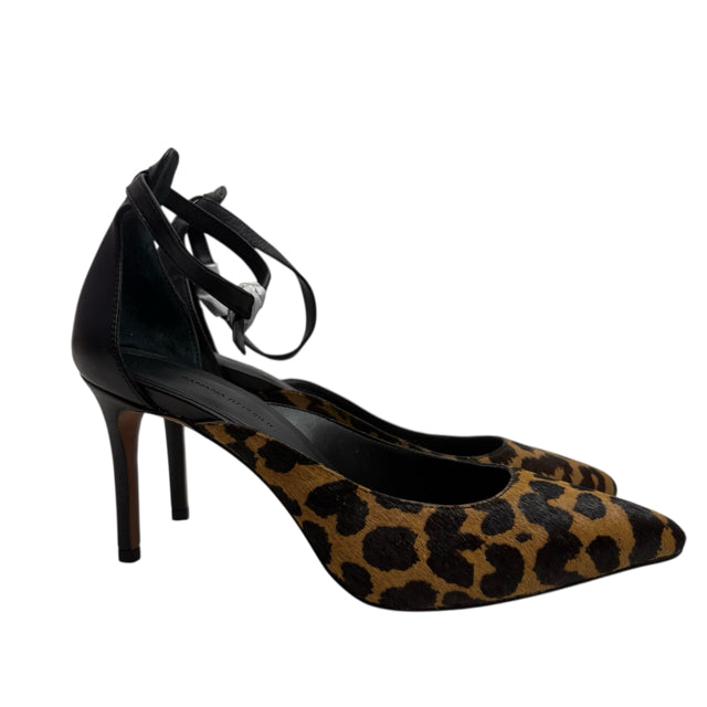 BANANA Size 9 Brown/Tan Ankle Strap Haircalf NWT SHOE