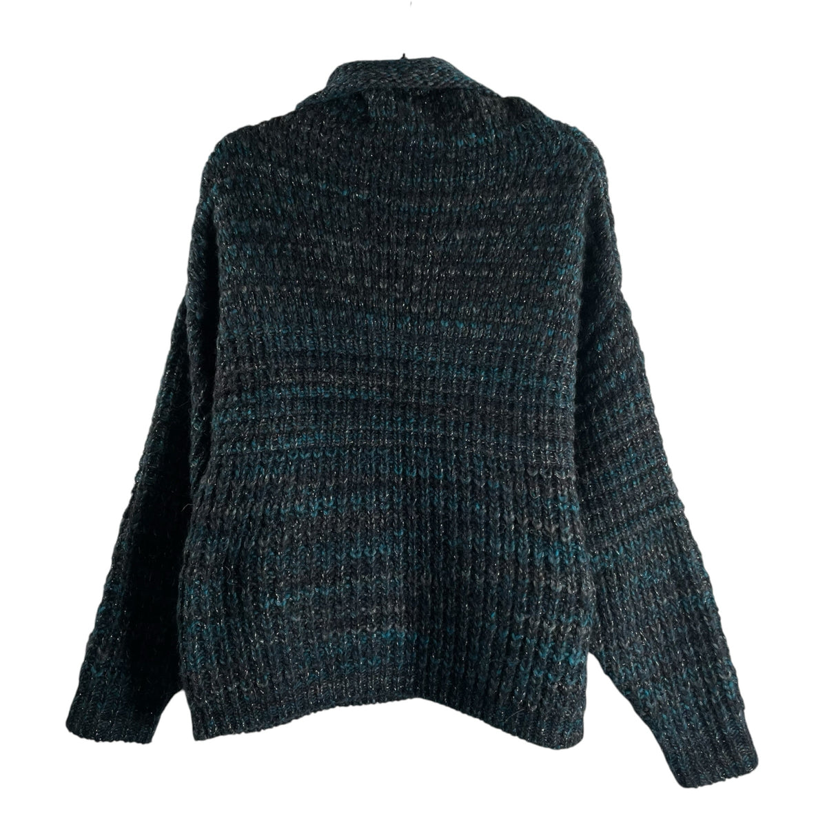ZADIG & VOLTAIRE Size MED Green/Gray Tweed Long Sleeve Bulky Knit SWEATER