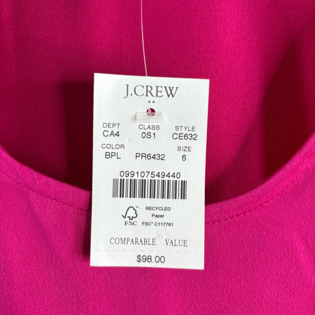 J CREW Size 6 Hot Pink Sleeveless NWT DRESS