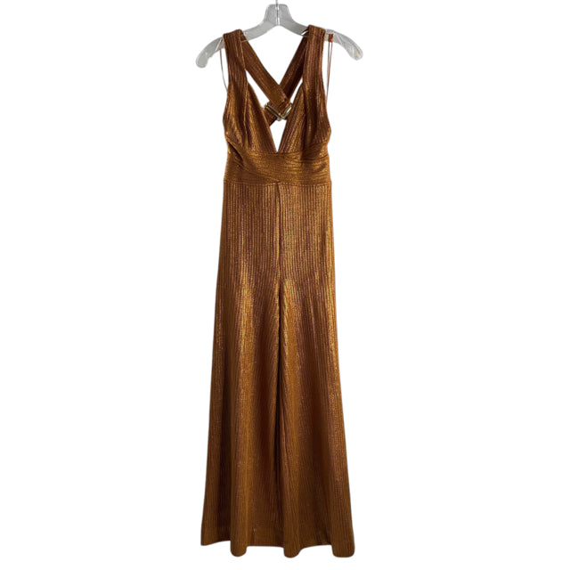 FREE PEOPLE Size X-SMALL Rust Ribbed Sleeveless Polyester Blend NWT JUMPSUIT