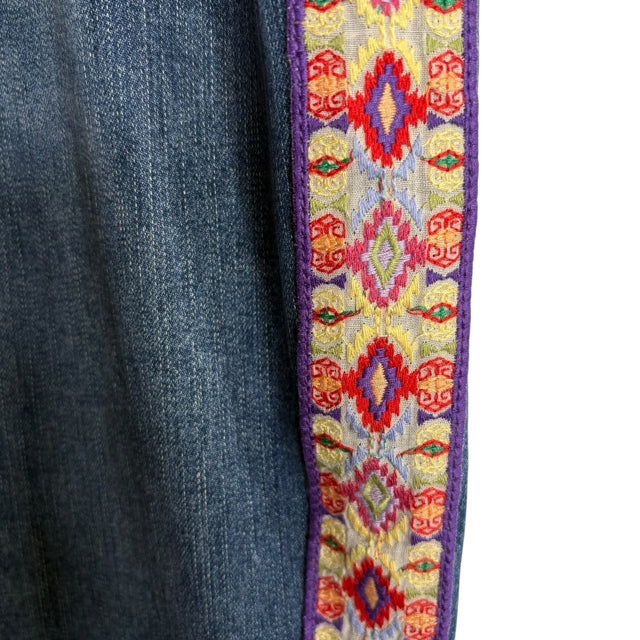 JOHNNY WAS Size 32" Blue Ribbon Detail Denim PANTS