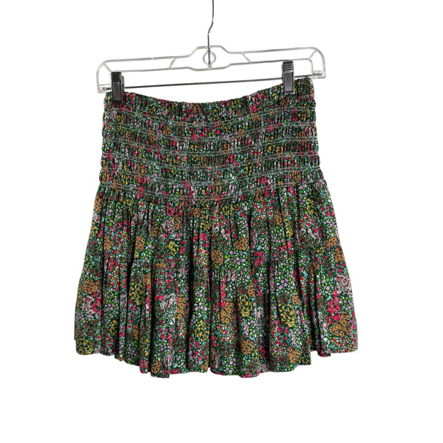 CARTOLINA Size MED Olive/Multi Floral Mini Viscose SKIRT