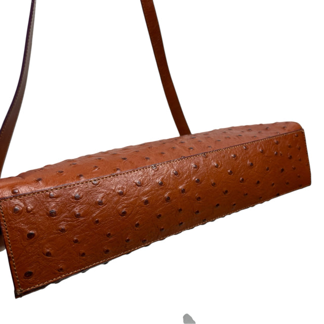 Brown Ostrich Look Leather PURSE