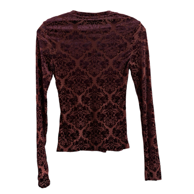 PAIGE Size X-SMALL Maroon Long Sleeve NWT TOP