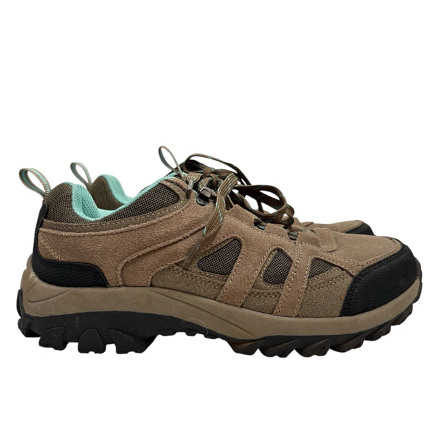 BEAR PAW Size 8 1/2 Tan/Blue Hiking Shoe Laced SHOE