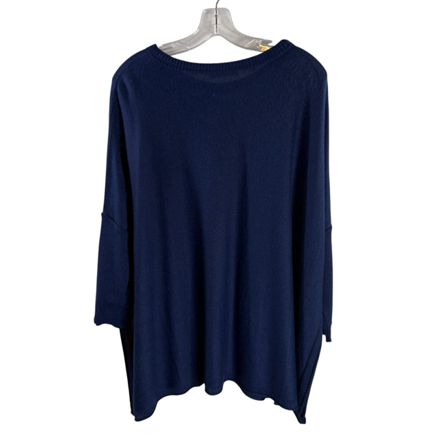 MER SEA Size ONE SIZE Dark Blue Pocket Detail 3/4 Sleeve Acrylic Blend SWEATER
