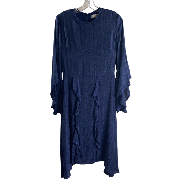 GREAT JONES Size 8 Dark Blue Tone-On Bell Polyester DRESS