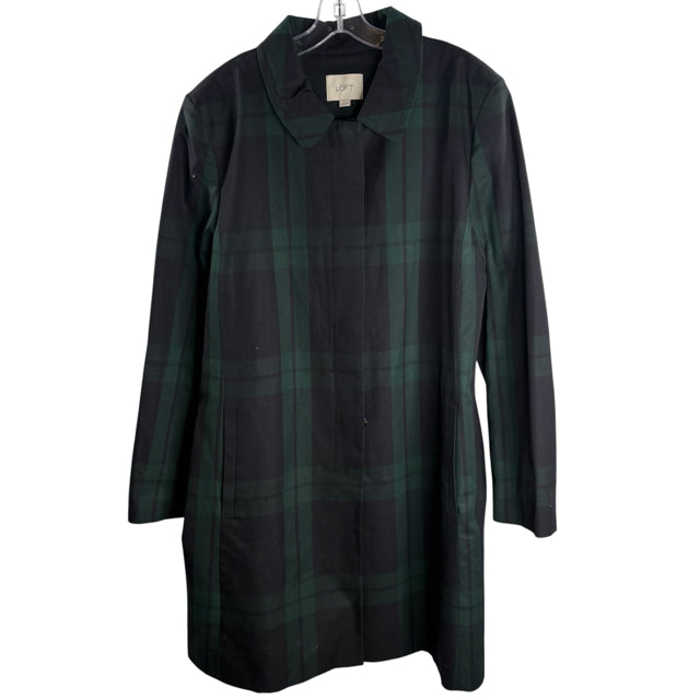 LOFT Size XXL TALL Navy/Green Plaid Cotton JACKET