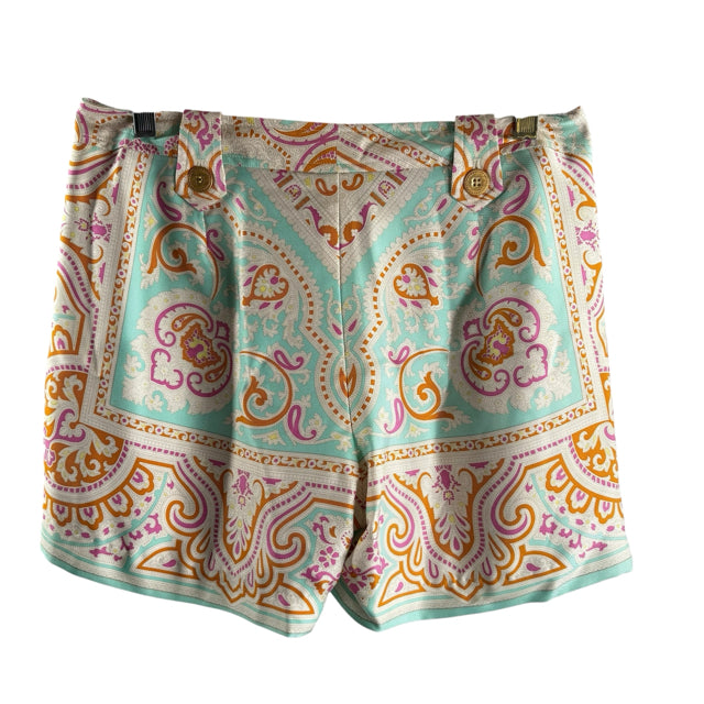 J MCLAUGHLIN Size 6 Light Blue/Multi Print Silk NWT SHORTS