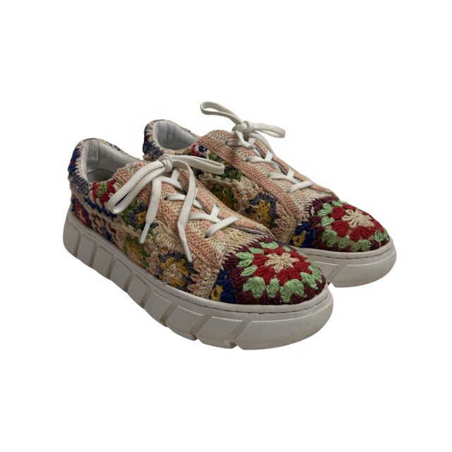 FREE PEOPLE Size 10 Multi Sneaker Crochet SHOE