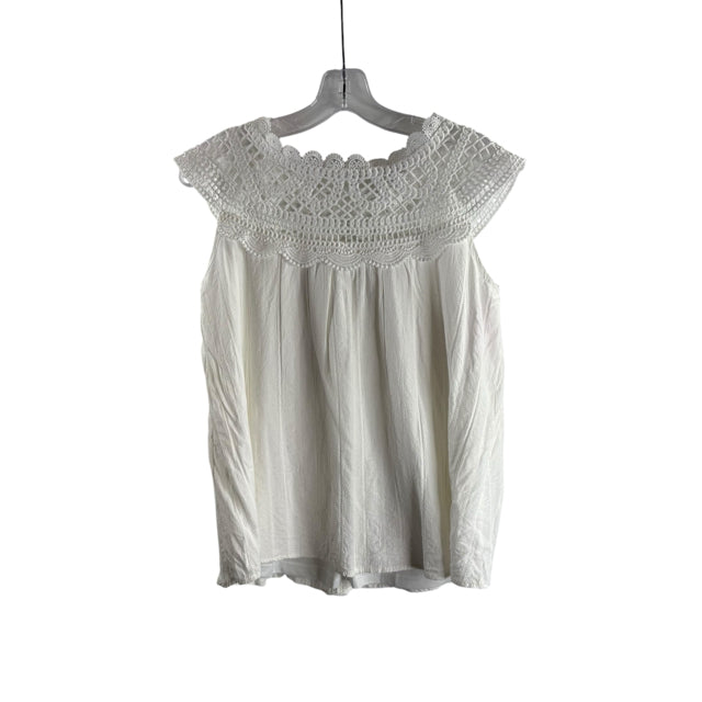L LOVE Size SMALL White Sleeveless TOP