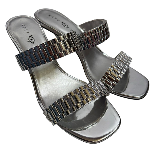 KATY PERRY Size 9 1/2 Silver High Sandal Links NWOT SHOE