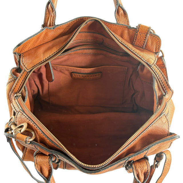 LIEBESKIND Brown Buckles Leather Duffle PURSE
