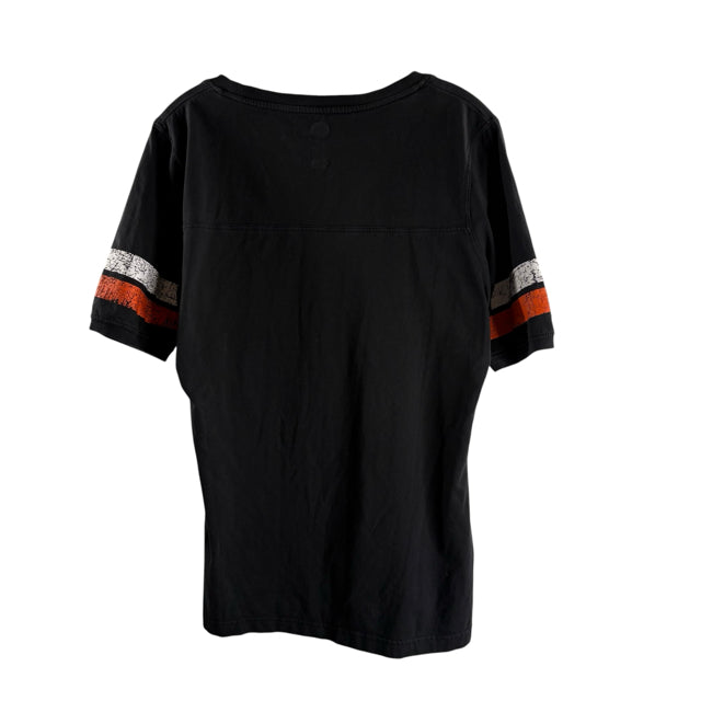 FLYERS Size X-LARGE Black/Orange Short Sleeve Tee Cotton TOP