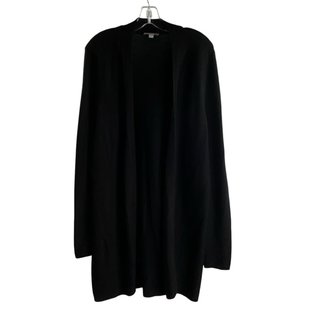 EVOLUTION Size X-LARGE Black Ribbed Long Sleeve Open Front Rayon Blend SWEATER