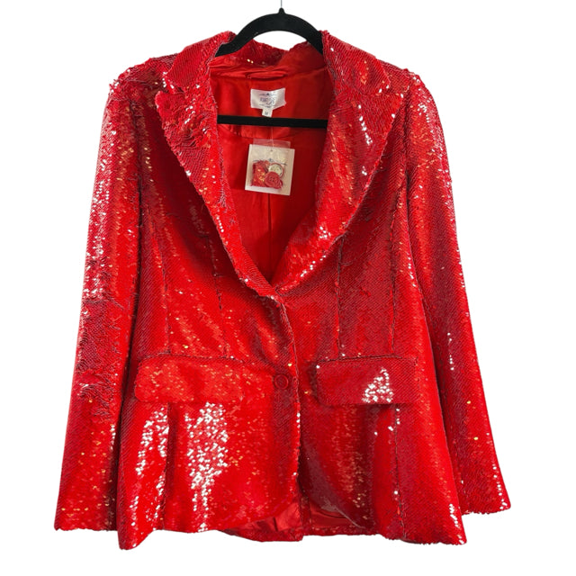 JUST B Size MEDIUM Red Sequin NWT BLAZ / JKT