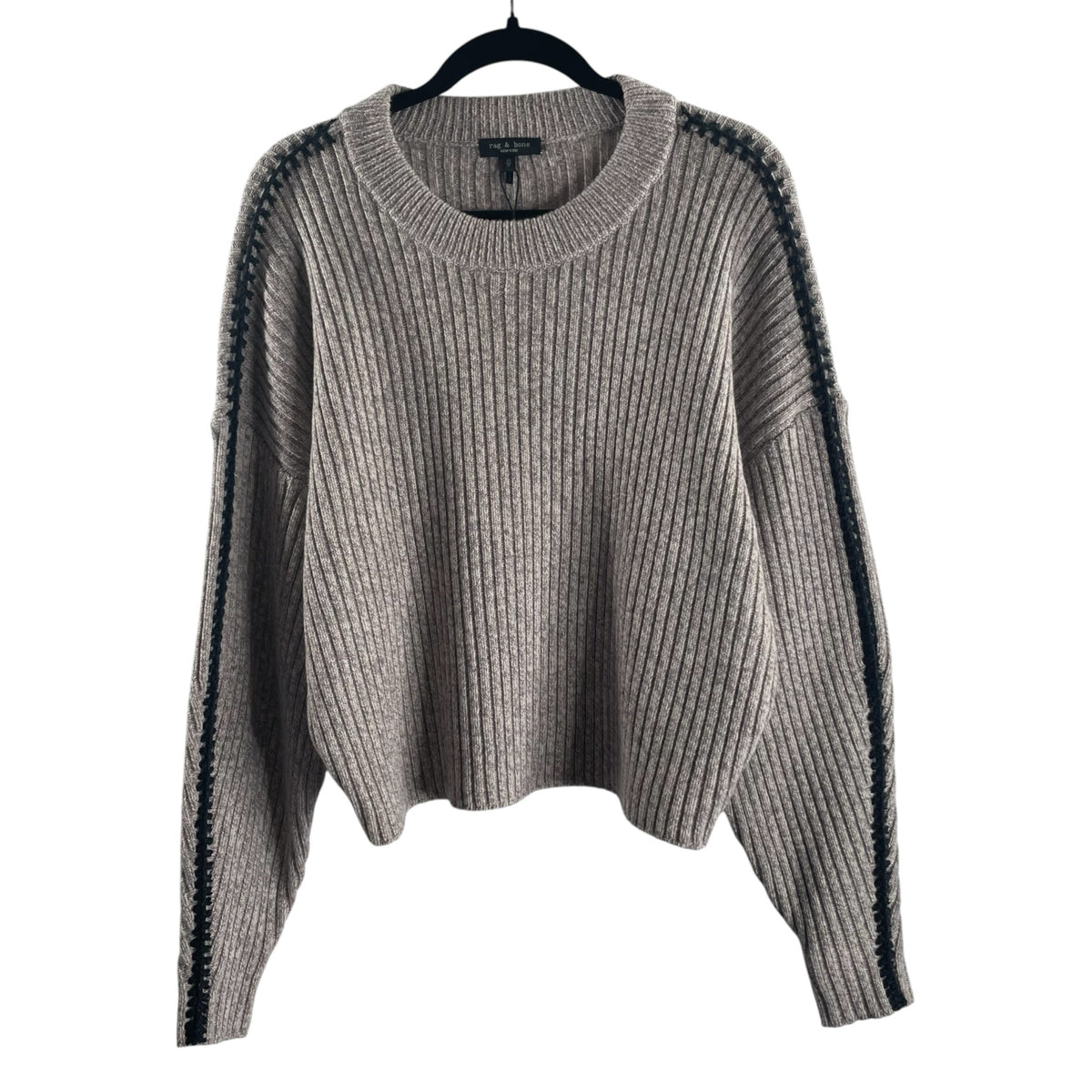RAG & BONE Size SMALL Gray Tweed Wool Long Sleeve Wool NWOT SWEATER