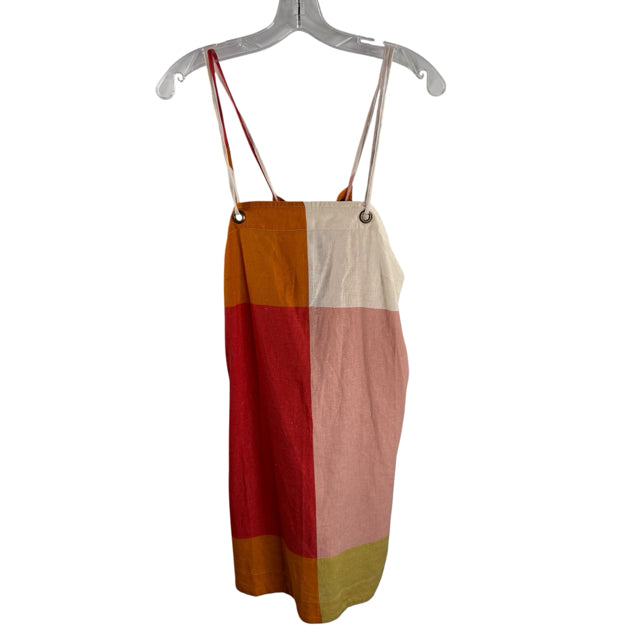 CELANDINE Size MEDIUM Red/Orange Colorblock Sleeveless Cotton NWT DRESS