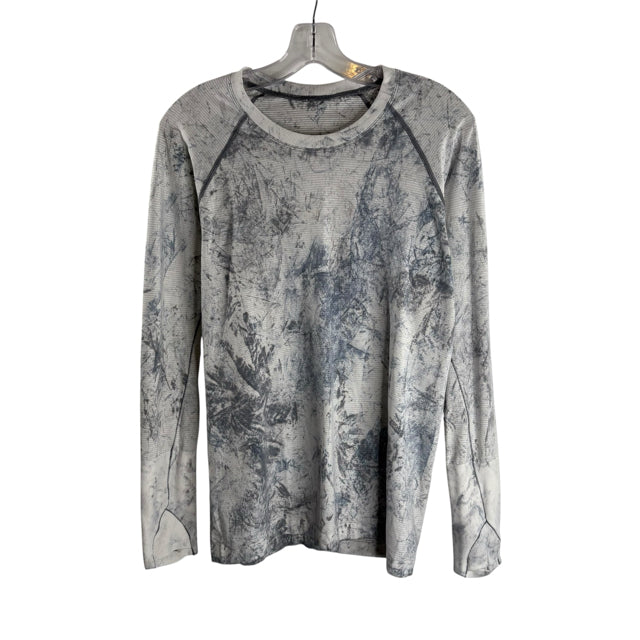 LULULEMON Size MED Gray/Blue Print ACTIVE TOP