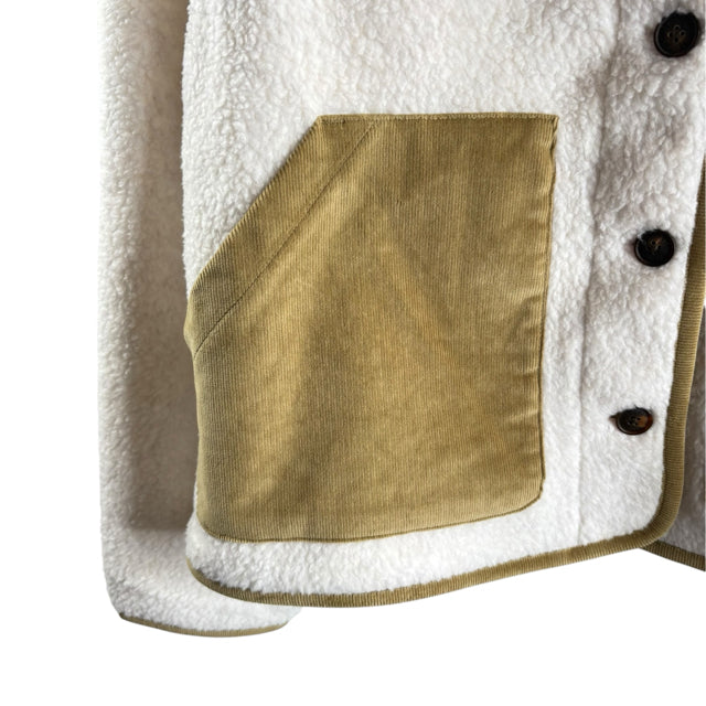 ORVIS Size LARGE Cream/Brown FLEECE