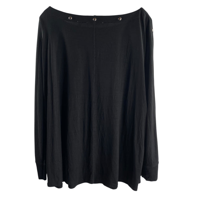 CYRUS Size 2X Black Studded 3/4 Sleeve Rayon NWT TOP