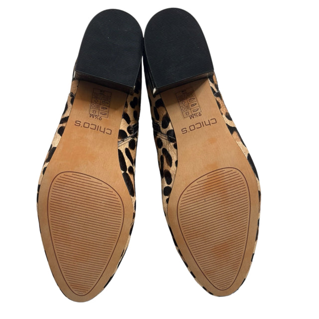CHICOS Size 9 1/2 Brown/Black Ankle Haircalf SHOE