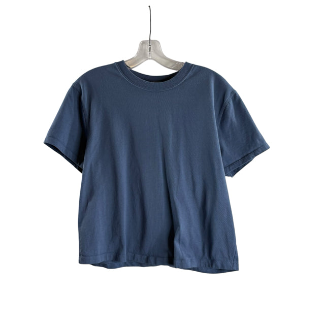 LULULEMON Size 6 Blue Short Sleeve Crop TOP