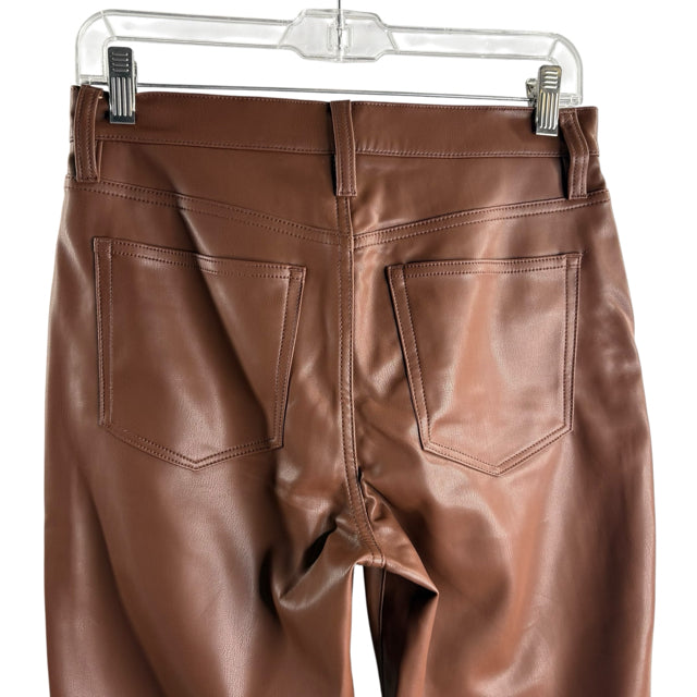 J CREW Size 27 PET Brown Faux Leather NWT PANTS
