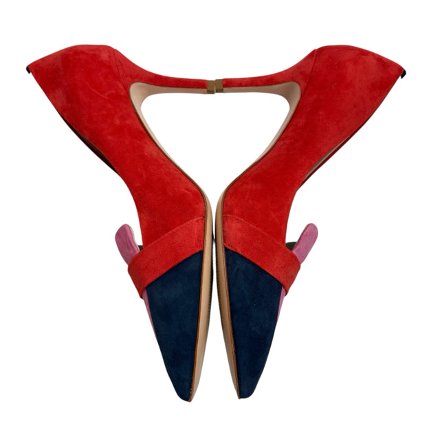 BODEN Size 40 Red/Multi Pump Suede NEW - BOX SHOE