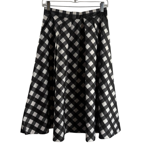 TALBOTS Size 2 Black Check Midi Pleats Polyester NWT SKIRT