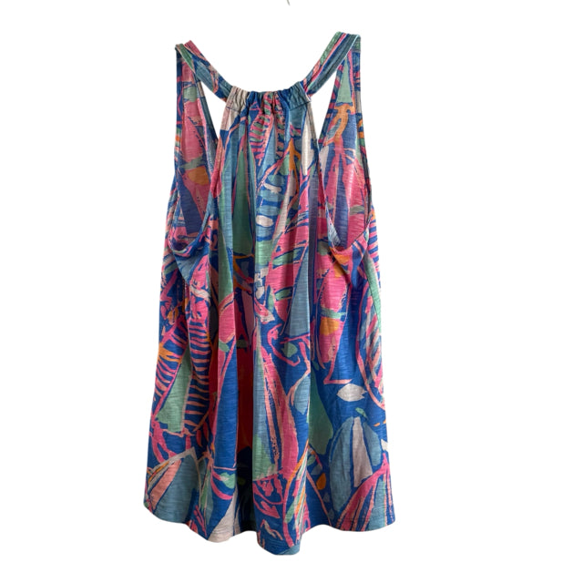 LILLY PULITZER Size X-SMALL Light Blue/Multi Print Sleeveless Cotton TOP