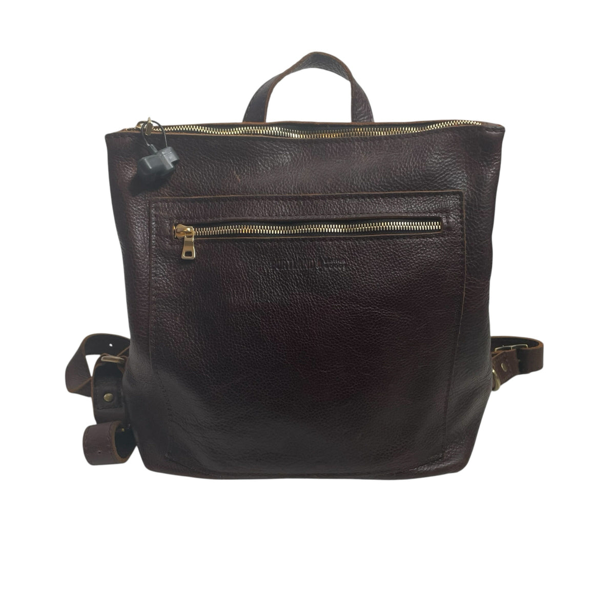 PORTLAND Brown Leather Backpack AS IS! TOTE