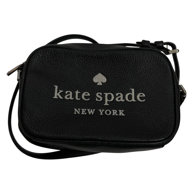 KATE SPADE Black/Silver Logo Leather Cross Body PURSE