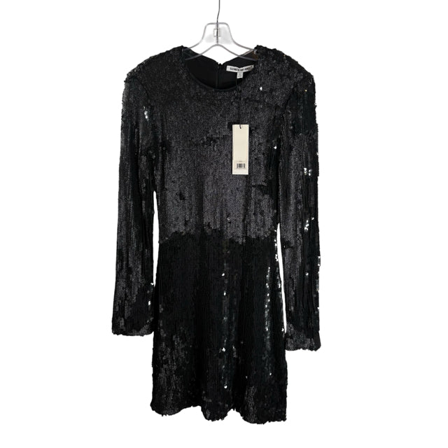 ELIZABETH & JAMES Size 6 Black Long Sleeve Sequins DRESS