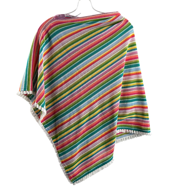 SARA CAMPBELL Pink/Multi Tassels NWT PONCHO
