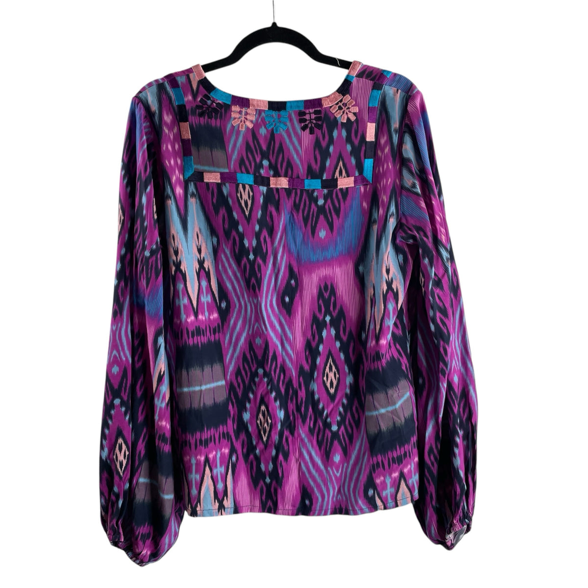 FIGUE Size MED Pink/purple Print Long Sleeve BLOUSE