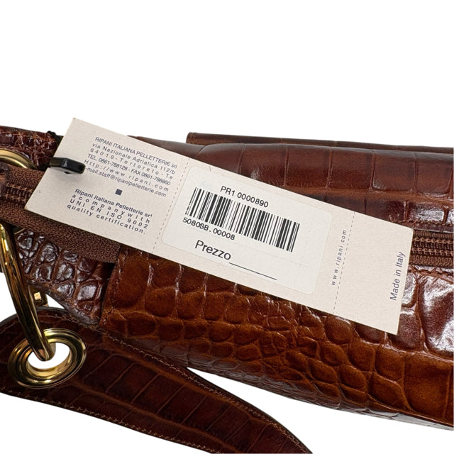 RIPANI Brown Croc Look Leather NWT PURSE