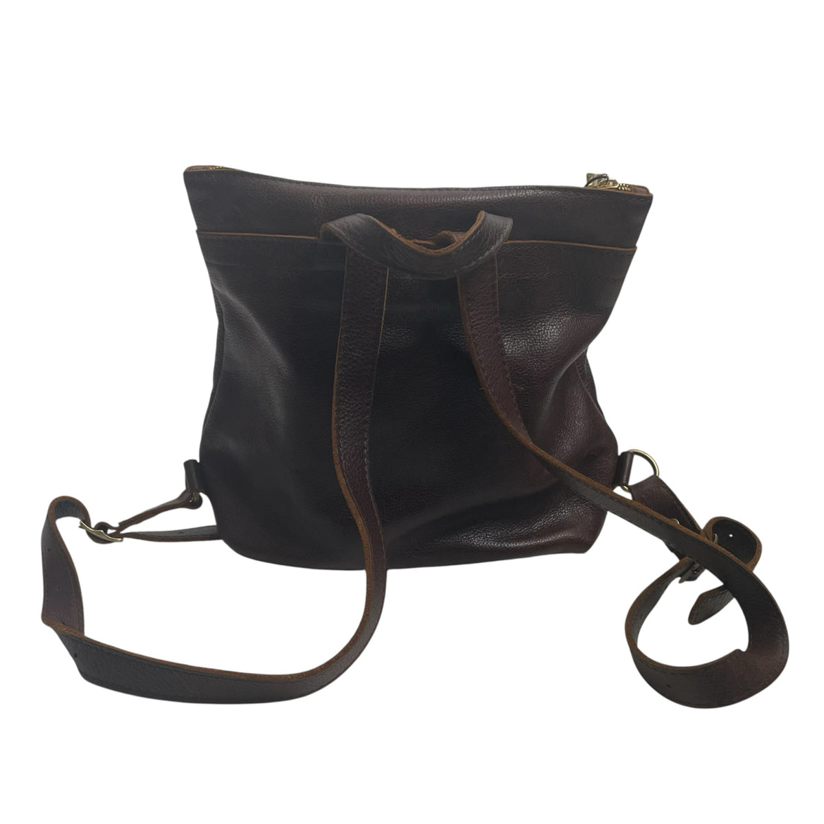 PORTLAND Brown Leather Backpack AS IS! TOTE