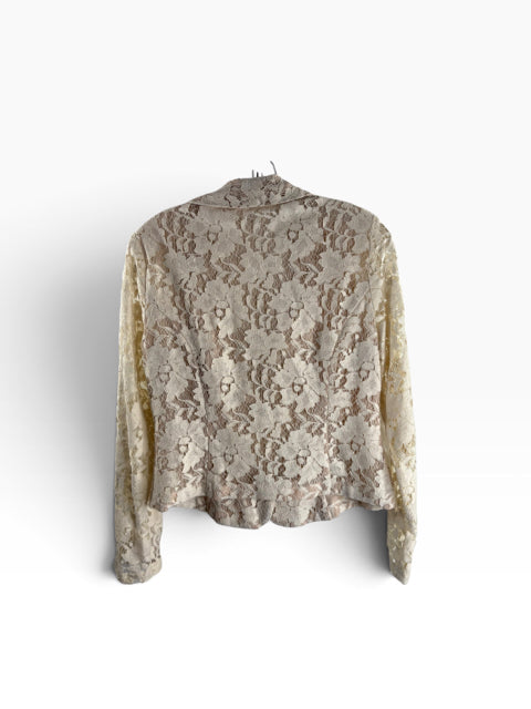 CABI Size 4 Cream Lace Long Sleeve BLAZ / JKT