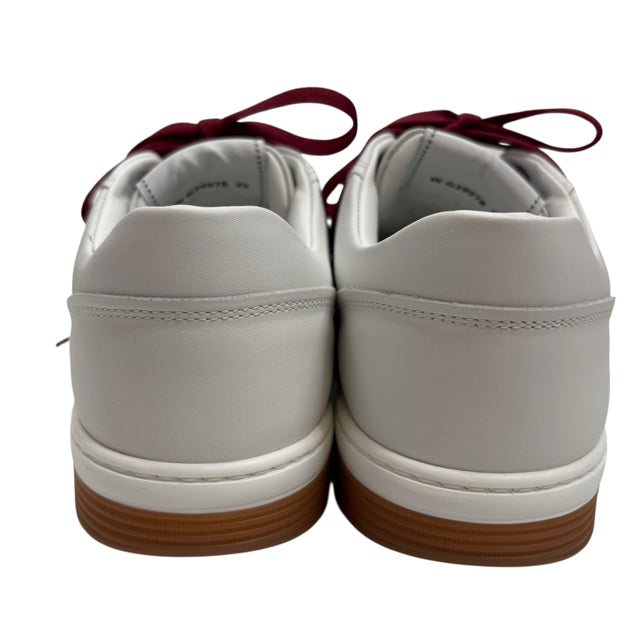 CHANEL Size 39 White/Red Sneaker Leather BOX SHOE