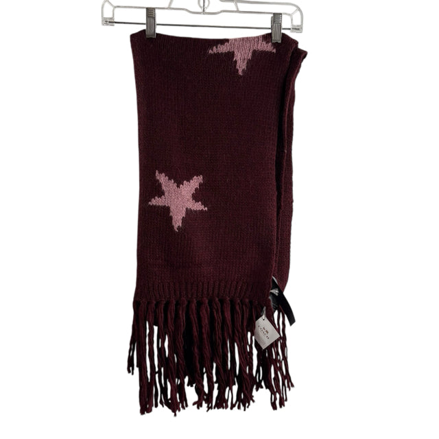 COACH Cranberry Fringed Acrylic Blend NWT WINTER SCARF