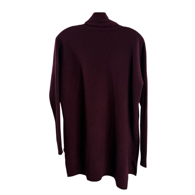 ANN T Size SMALL Maroon Long Sleeve Open Front Cashmere SWEATER