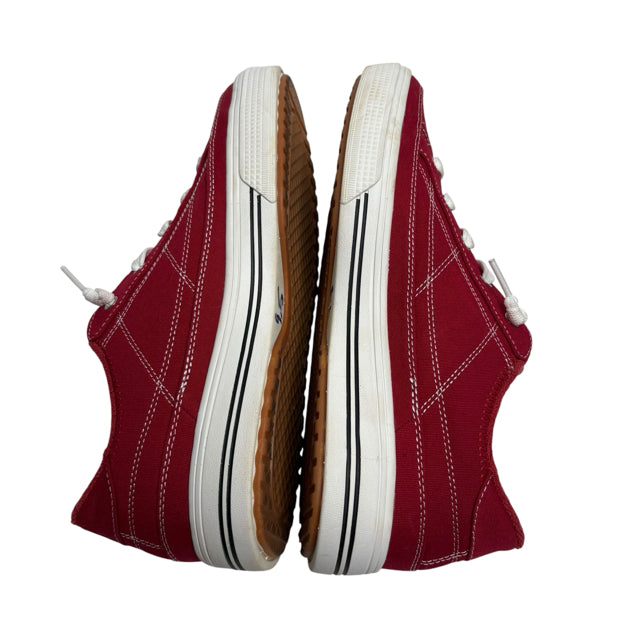 SKECHERS Size 9 1/2 Red/White Sneaker Canvas SHOE